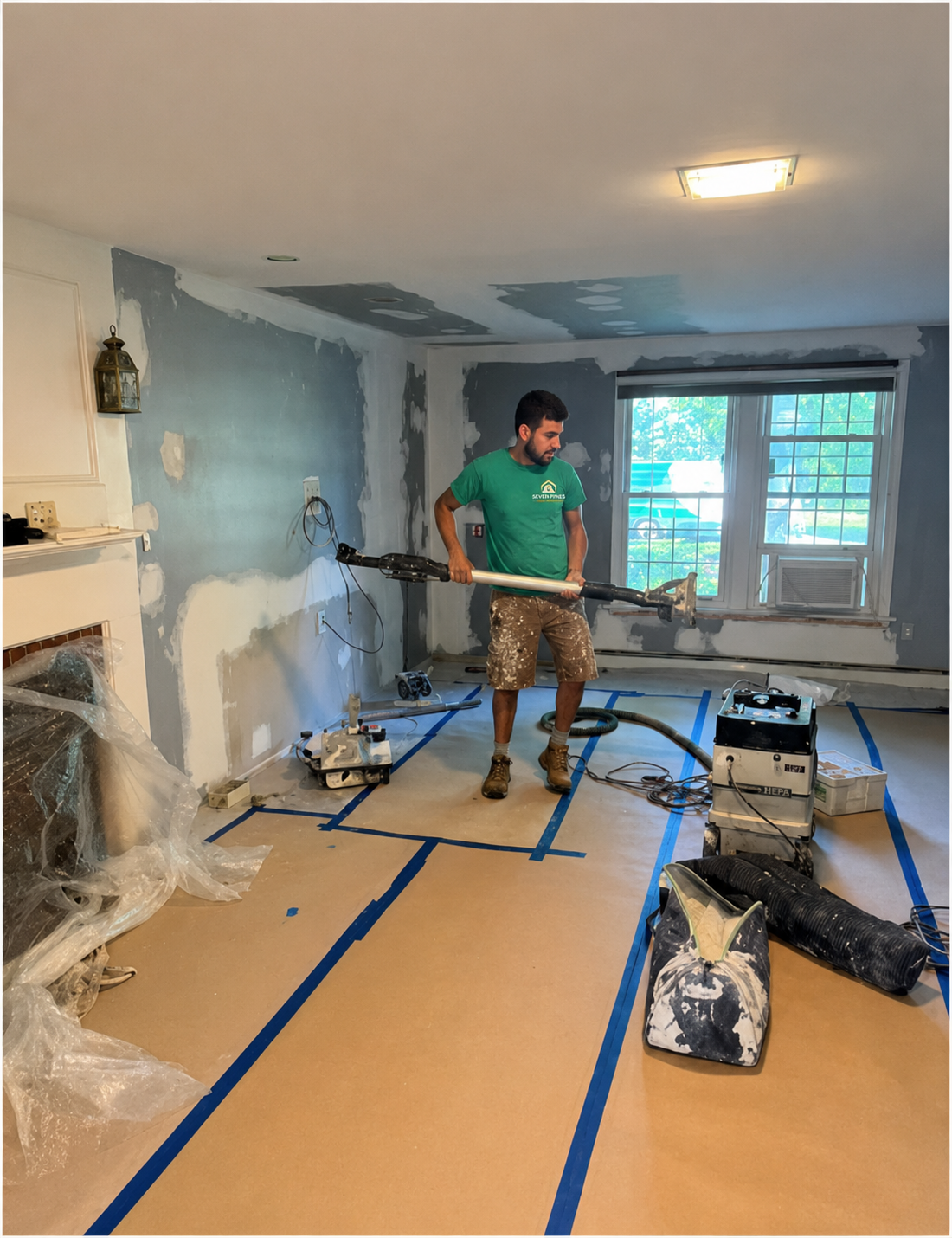 Seven Pines home improvement professional working on a renovation project in Shrewsbury, MA