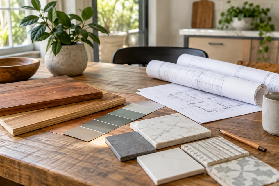Renovation planning materials for a home improvement project in Shrewsbury, Massachusetts