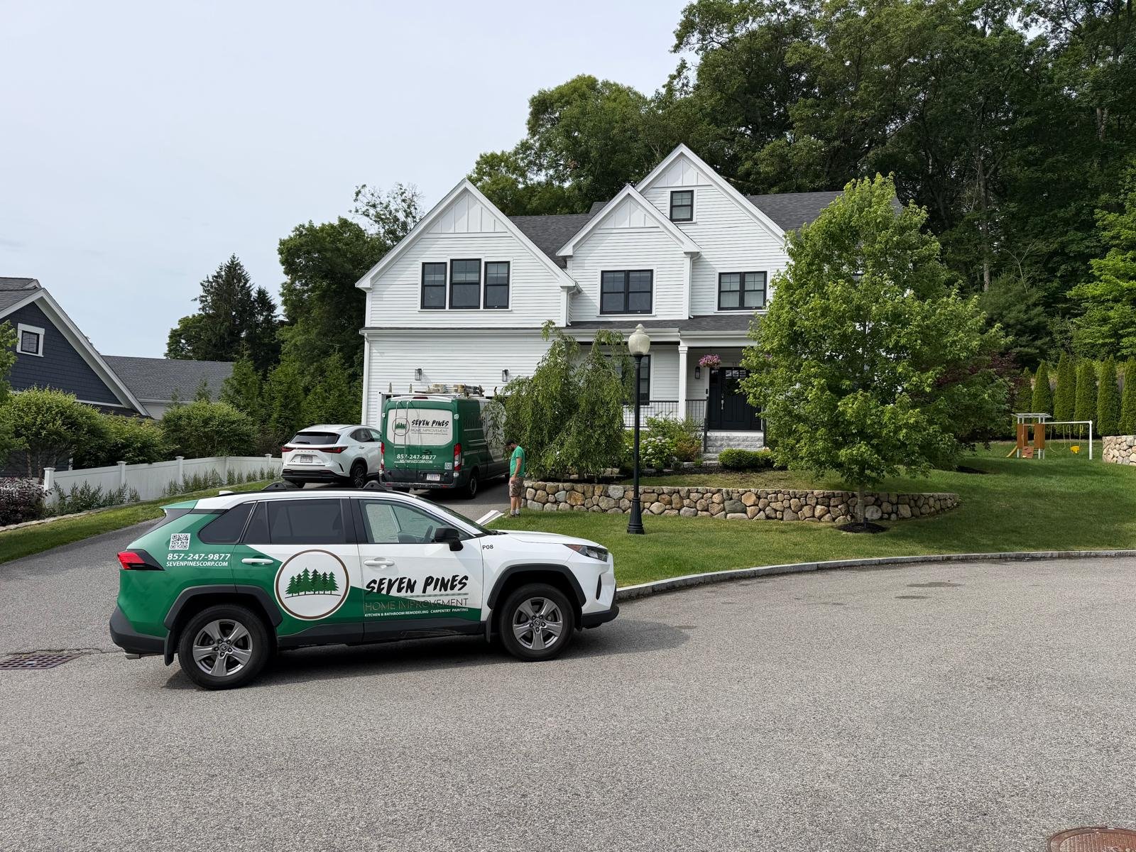 Seven Pines service area van at a Shrewsbury, MA home