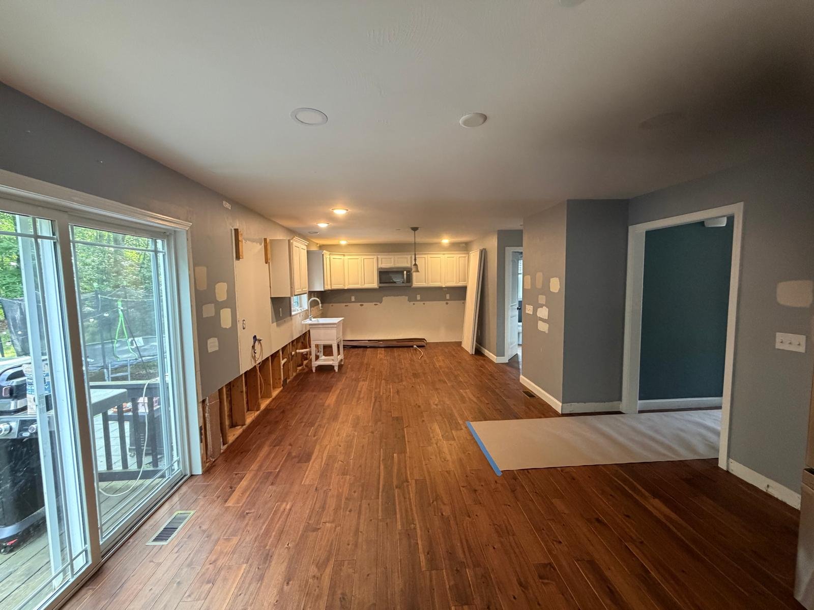 Kitchen stripped back to the walls before a Seven Pines remodel