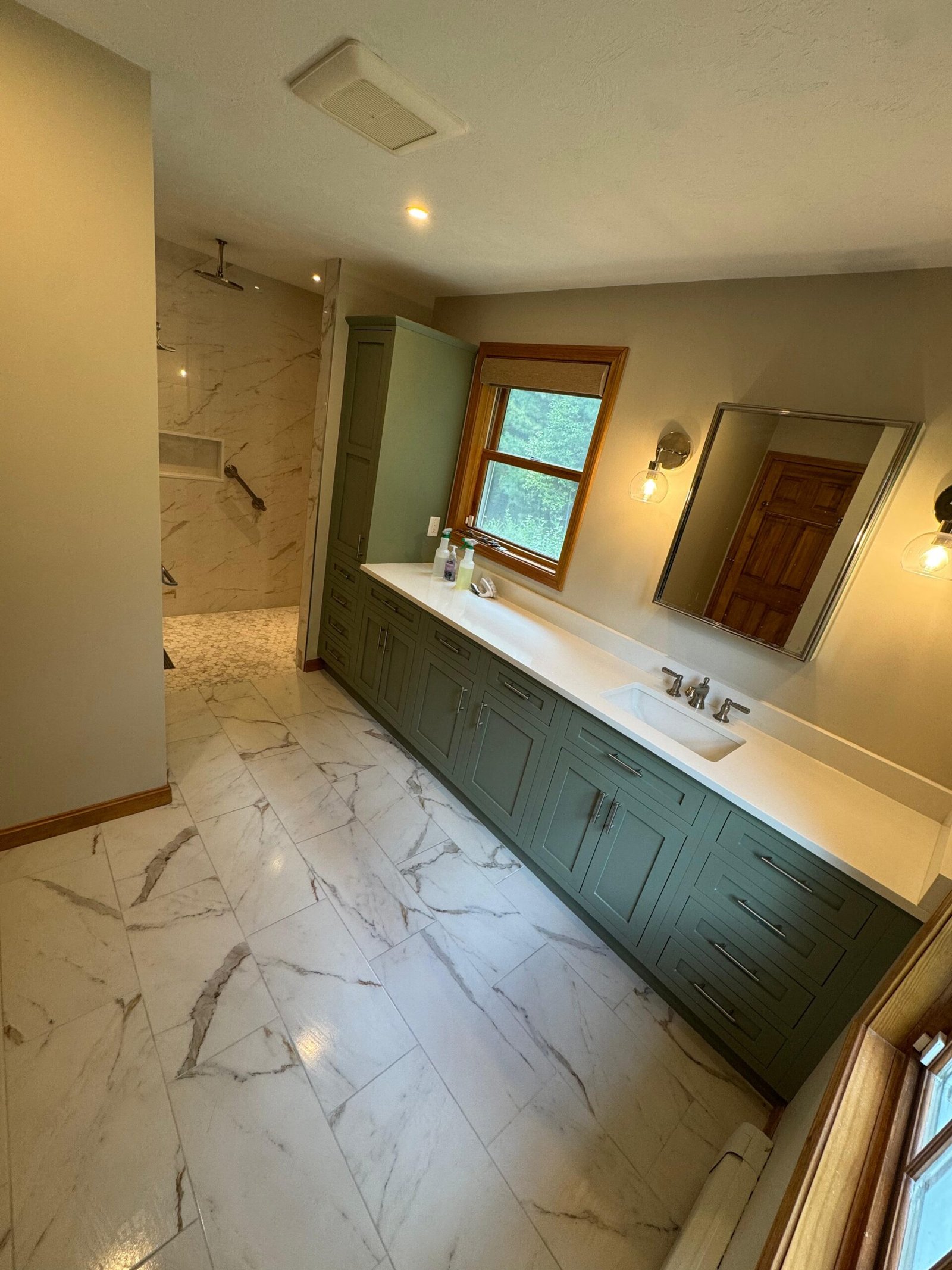 Master bathroom remodel on a Weston, MA home by Seven Pines